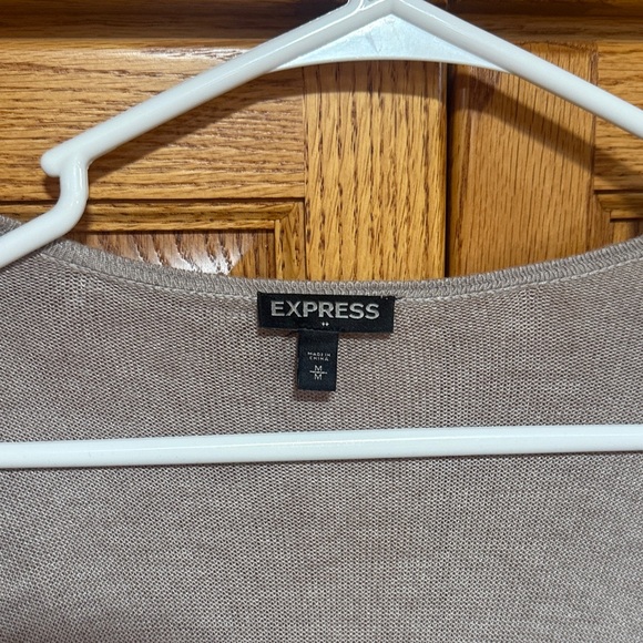Express Tan Long Open Cardigan - Picture 2 of 3